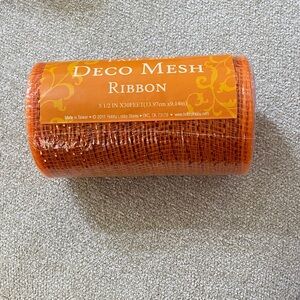 Source Unknown Orange Deco Mesh Ribbon